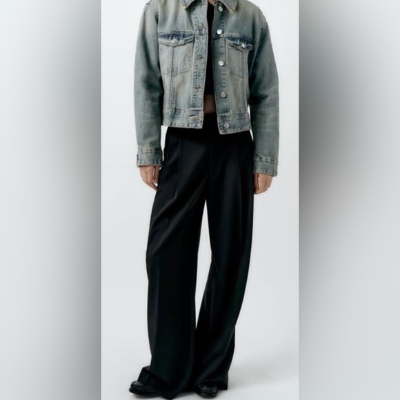 Zara Pleated Black Pants Size S NWT - Picture 2 of 4